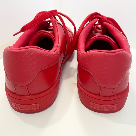 Aldo Red Sneakers Gold Glitter Heart Size 9M - Picture 6 of 12